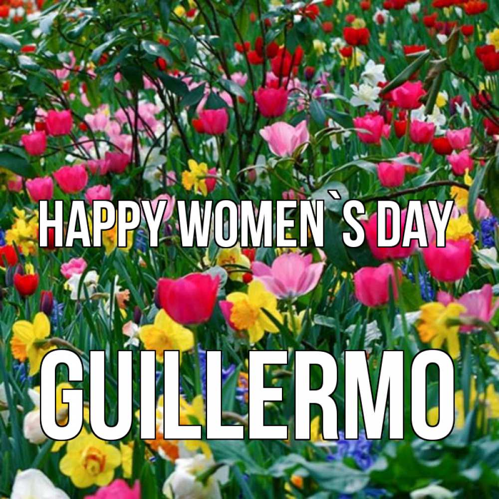 Greetings card с именем, Guillermo happy women`s day с международным женским днем поздравления для женщины Greetings with text for free download 